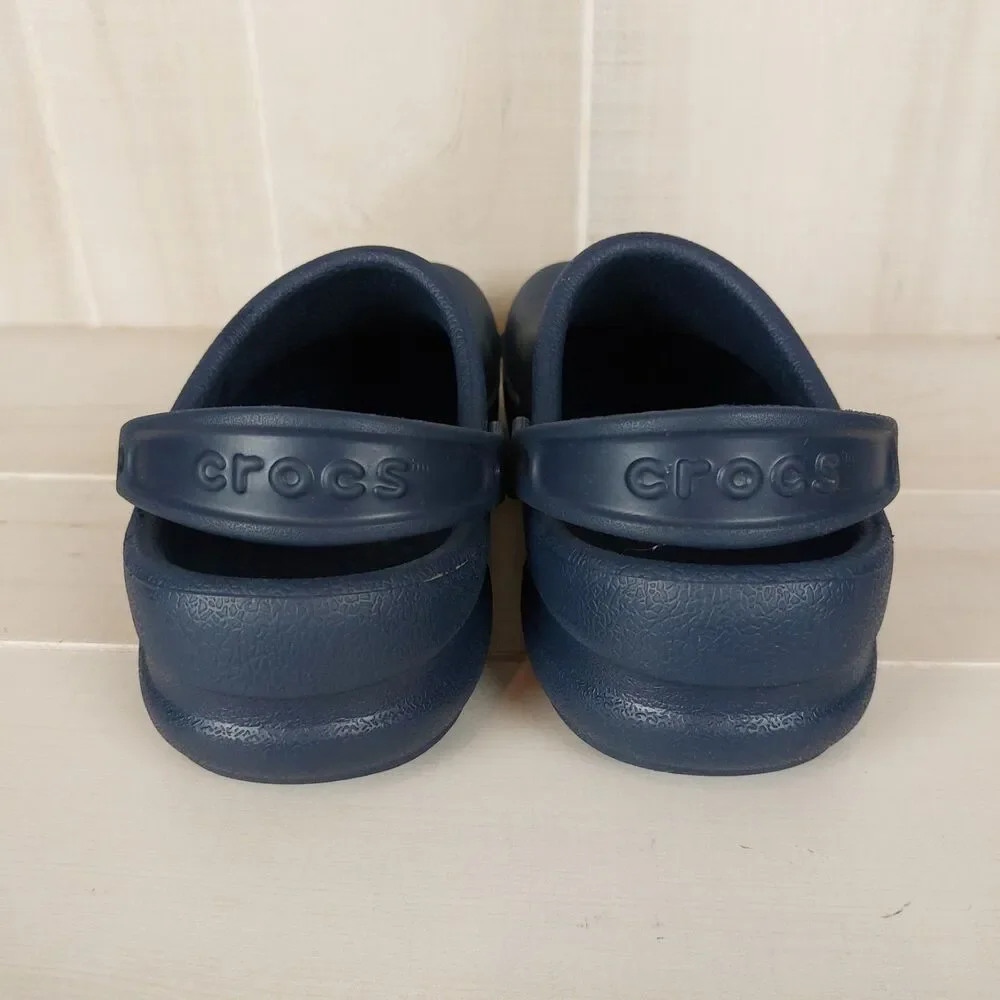 Crocs Bistro Clogs Slip Resistant Work Shoes Men's 7 Women's 9 Blue Chef Nursing - Picture 6 of 7